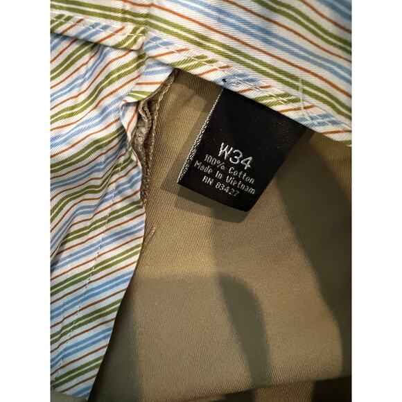 Saks Fifth Avenue Classic Fit Chino Khaki Work Pants 34 - Picture 7 of 8